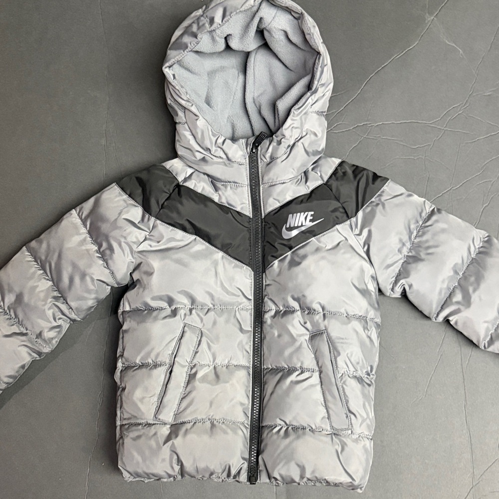 Nike Grey and Black Hooded Jacket